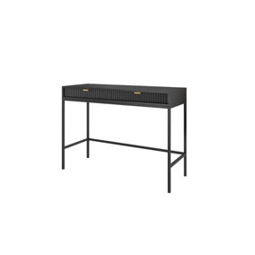 Nova Contemporary Dressing Table Computer Desk 2 Drawers Black (H)780mm (W)1040mm (D)500mm