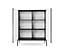 Nova Contemporary Highboard Cabinet 2 Hinged Doors 4 Shelves Black Matt  (H)1250mm (W)1040mm (D)390mm
