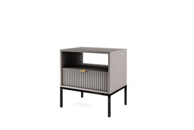 Nova Contemporary Side Table 1 Drawer Grey Matt  (H)560mm (W)540mm (D)390mm