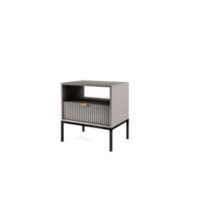 Nova Contemporary Side Table 1 Drawer Grey Matt  (H)560mm (W)540mm (D)390mm