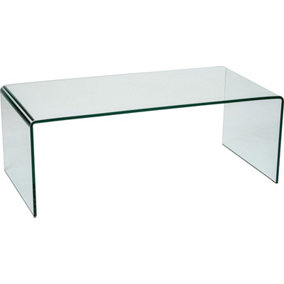 Nova Curved Clear Glass Coffee Table for Living Room