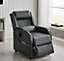 Nova Gaming Racer Recliner Ergonomic Leather Computer Chair Cinema Armchair, Black with Black Trim