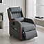 Nova Gaming Racer Recliner Ergonomic Leather Computer Chair Cinema Armchair, Grey with Orange Trim