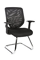 Nova Mesh Visitor Chair with fixed arms and chrome cantilever base
