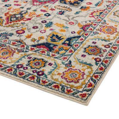 Nova Persian Rugs NV24 in White Multi - 120x170cm