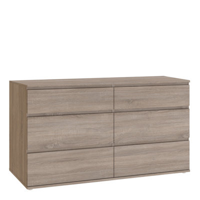 Nova Wide Chest of 6 Drawers (3+3) in Truffle Oak DIY at B&Q