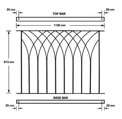 NOVE Large Metal Deck Decking Infill Fence Panel 1130mm Wide x 813mm High LPNB