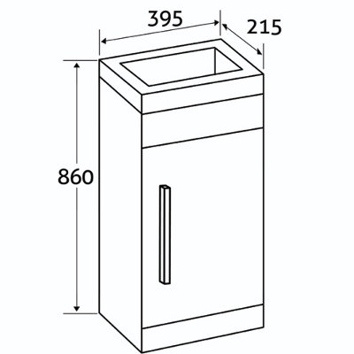 Novela 400mm Floorstanding Cloakroom Vanity Unit in Anthracite Gloss