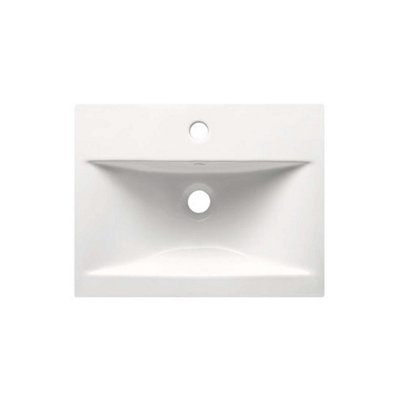 Novela 515mm Floorstanding Vanity Unit in White Gloss with Ceramic Basin