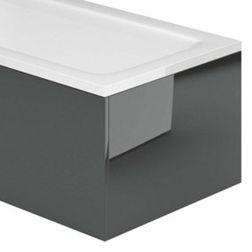Novela Anthracite Grey Gloss End Bath Panel - 800mm