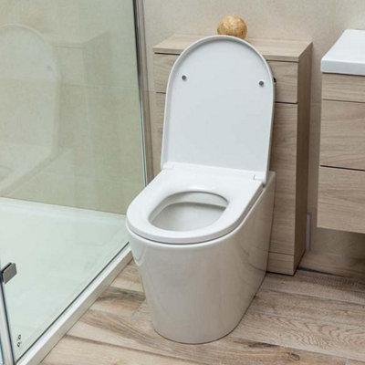 Novela Back to Wall Toilet WC Unit in Light Wood
