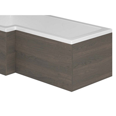 Novela Dark Wood L-Shape End Bath Panel - 700mm | DIY at B&Q