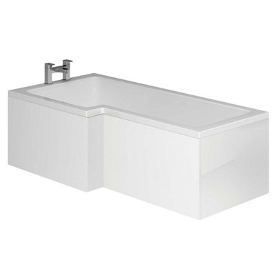 Novela Gloss White L-Shape Front Bath Panel - 1700mm