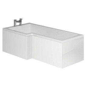 Novela Gloss White L-Shape Front Bath Panel - 1700mm
