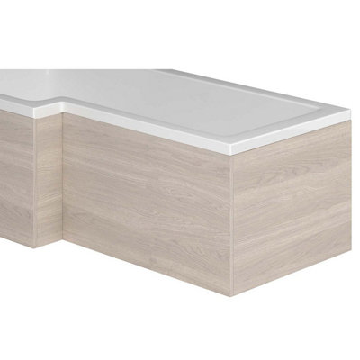 Novela Light Wood L-Shape End Bath Panel - 700mm | DIY at B&Q