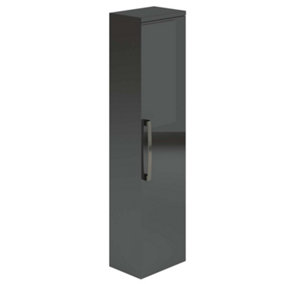 Novela Wall Mounted Bathroom Tall Storage Unit in Anthracite Grey