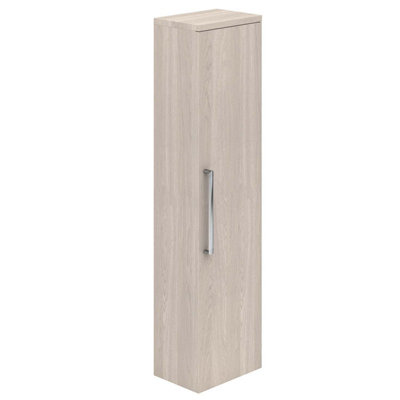 Novela Wall Mounted Bathroom Tall Storage Unit in Light Wood