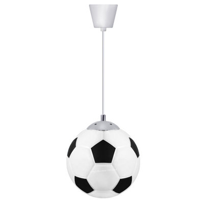 Novelty Football Ceiling Pendant Light Black and White Shade M0055