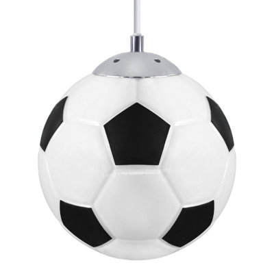 Novelty Football Ceiling Pendant Light Black and White Shade M0055