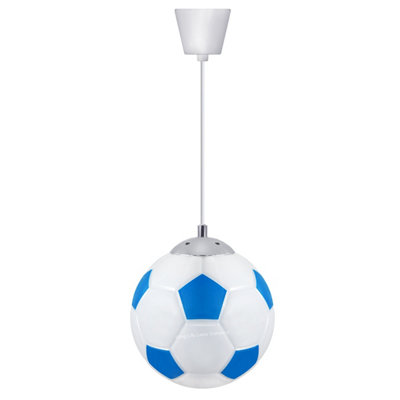 Novelty Football Ceiling Pendant Light Blue and White Shade M0056
