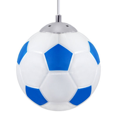 Novelty Football Ceiling Pendant Light Blue and White Shade M0056