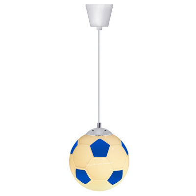 Novelty Football Ceiling Pendant Light Blue and White Shade M0056