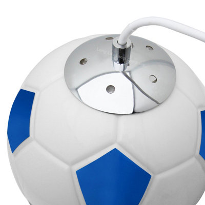 Novelty Football Ceiling Pendant Light Blue and White Shade M0056