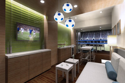 Novelty Football Ceiling Pendant Light Blue and White Shade M0056