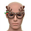 Novelty Glitter Brown Reindeer Antlers Christmas Glasses Christmas Party Props Photo Booth Accessories Stocking Fillers