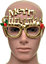 Novelty Glitter Gold Merry Christmas Christmas Glasses Christmas Party Props Photo Booth Accessories Stocking Fillers