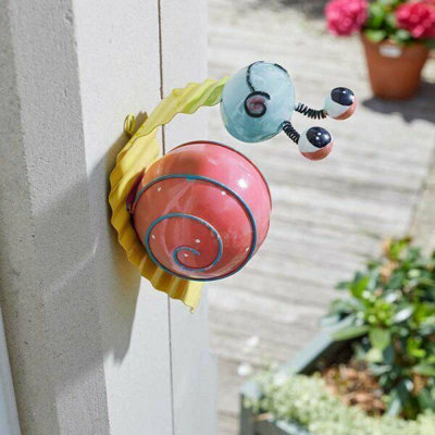 Novelty Snazee Snail Garden Ornament Hanging Outdoor Art Metal Wall Mounted