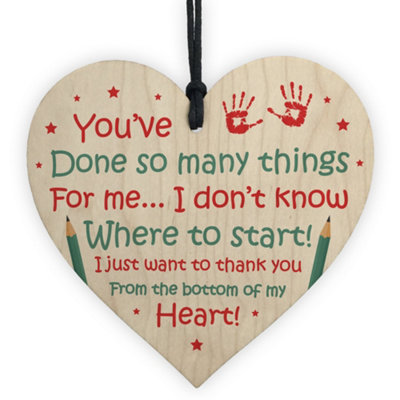Novelty Teacher Gift Wood Heart Thank You Gift For Teaching Assistant ...