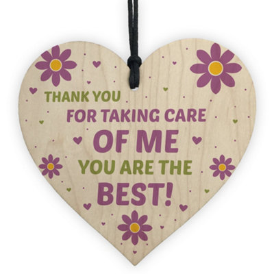 Novelty Thank You Gift For Volunteer Carer Wooden Heart Gift For Him ...