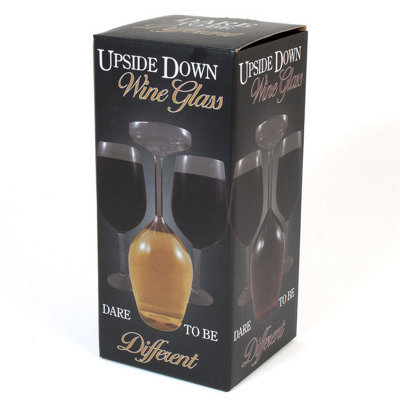 Novelty Upside Down Wine Glass In Gift Box