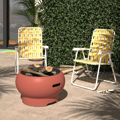 Novogratz Asher Outdoor Fire Pit in Red