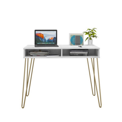 Novogratz Athena Desk in White Marble