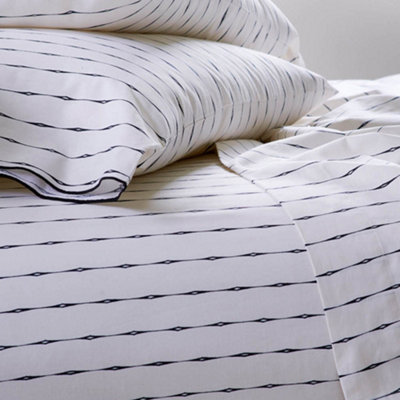 Novogratz Beige Vintage Stripe Fitted Sheet | DIY At B&Q