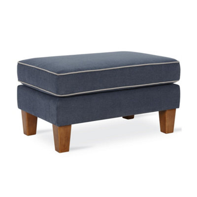 Novogratz Bowen Ottoman in Blue Fabric