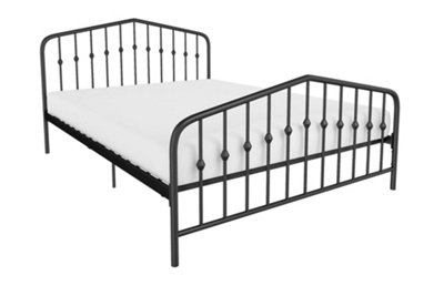 Novogratz bushwick metal bed in black, double