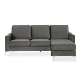 Novogratz Chapman sectional sofa velvet grey