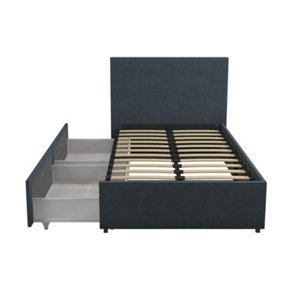 Novogratz kelly bed with storage in navy linen, single