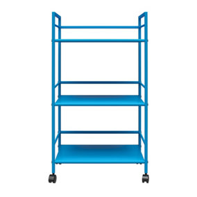 Novogratz metal rolling cart in blue