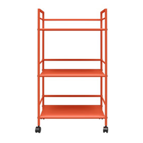 Novogratz metal rolling cart in orange