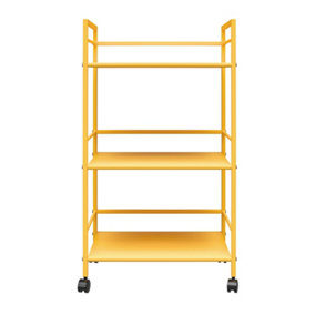 Novogratz metal rolling cart in yellow