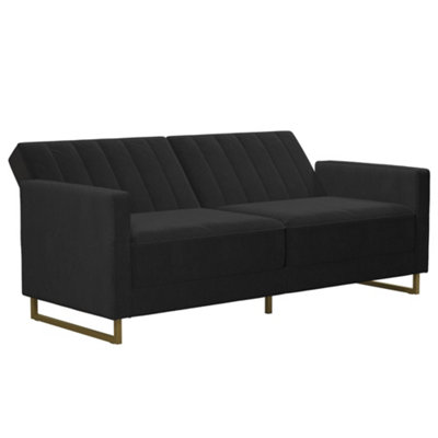 Novogratz Skylar sofa bed in velvet black
