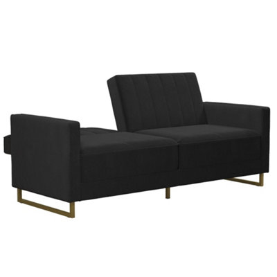 Novogratz Skylar sofa bed in velvet black