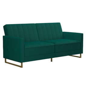 Novogratz Skylar sofa bed in velvet green