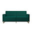 Novogratz Skylar sofa bed in velvet green
