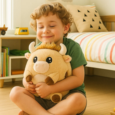 Noxxiez Cosy Plush Hand Warmer Cushion - Highland Cow