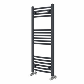 NRG 1000x400 mm Curved Heated Towel Rail Radiator Bathroom Ladder Warmer Anthracite